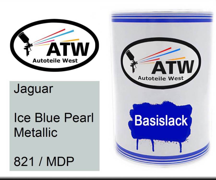 Jaguar, Ice Blue Pearl Metallic, 821 / MDP: 500ml Lackdose, von ATW Autoteile West.